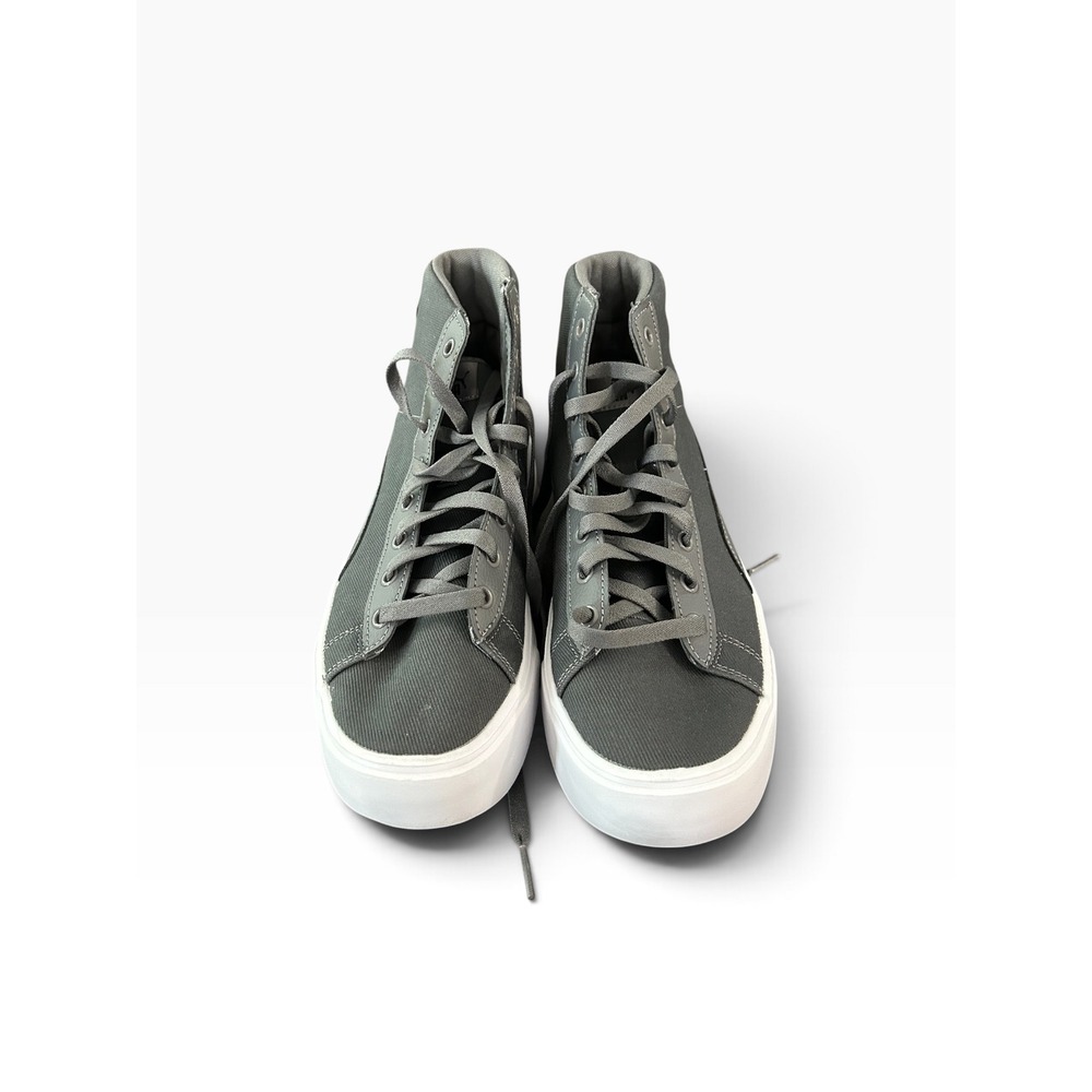 Puma Carina Mid Canvas Dark Gray High Top Platform Sneakers 384108-05 Womens 9.5